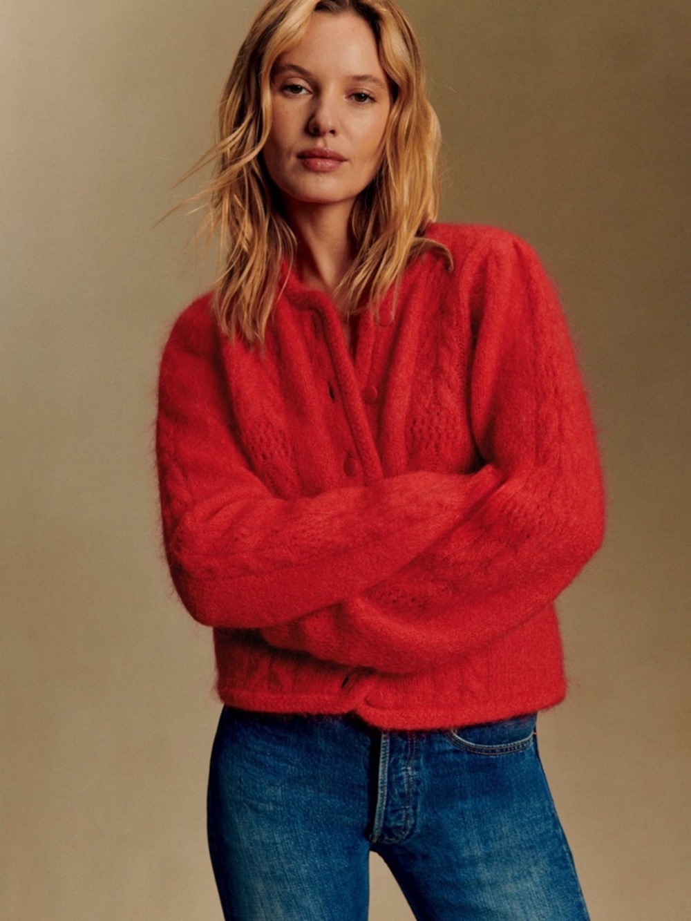 Sezane EVI Cardigan in Red size XL